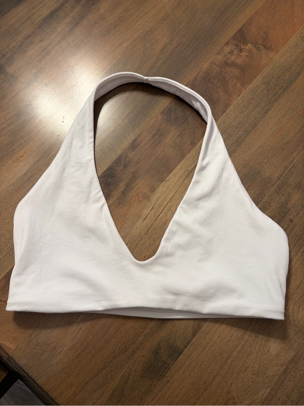 Oner Active White Halter V-Neck Sports Bra